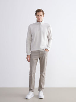 Dik Yaka Uzun Kollu Erkek Kal?n Sweatshirt