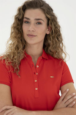 Женское красное трикотажное платье - U.s. polo assn фото 2