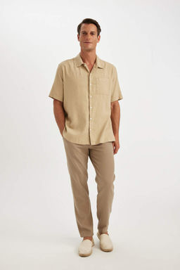 Рубашка с короткими рукавами и воротником-поло Relax Fit - Defacto фото 2