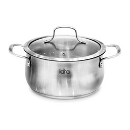 Кастрюля LARA (нерж) ПРОВАНС 24x12см 5.4л, индукционное дно, крышка (LR02-354)