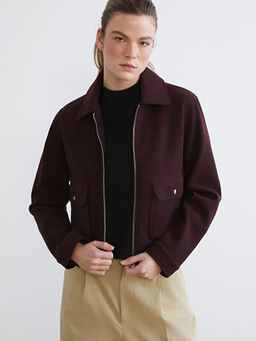 G?mlek Yaka Kad?n Ka?e Ceket