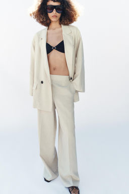 PANTAL?N RECTO LINO / Beige claro - Zara фото 4