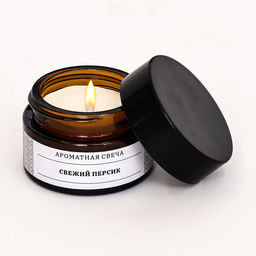 Ароматическая свеча в банке «Свежий персик», соевый воск, 12 г