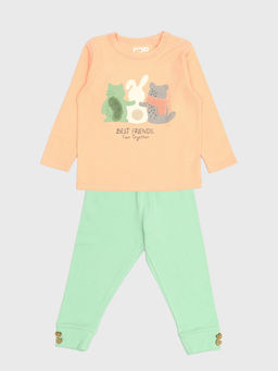 CRB wear / CWBG 90281-47-430 Комплект для девочки (джемпер, брюки),персик