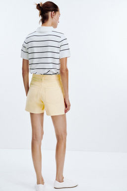 Z1975 HIGH-WAIST CROSSOVER WAIST DENIM SHORTS - Zara фото 5