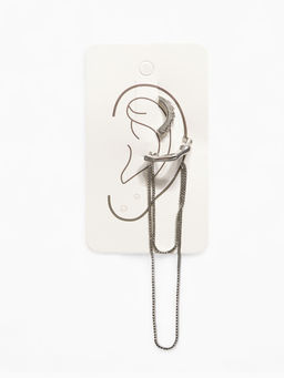 Серьги каффы Водопад набор 2 шт. стразы, цвет серебро