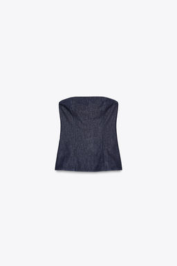 TRF DENIM BANDEAU TOP - Zara фото 14