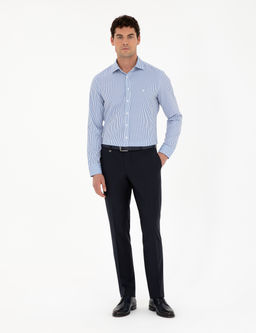 Mavi _izgili Ekstra Slim Fit Uzun Kollu G_mlek