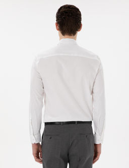 Beyaz Slim Fit Uzun Kollu Basic G_mlek