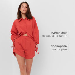 Костюм женский (блузка, шорты) MINAKU: Casual Collection, красный, размер 44