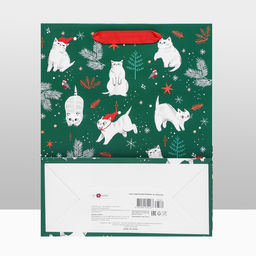 Пакет подарочный Новогодние котики, люкс 26 х 32 х 12 см - Simaland фото 8