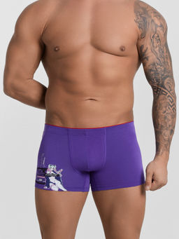 Цена за 2 штуки! Трусы боксеры мужские фиолетовые с принтом пурпурно -фиолетовый +печать 411134