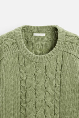 TEXTURED CABLE-KNIT SWEATER - Zara фото 9