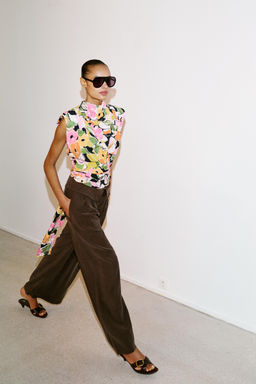 SATIN SHIRT WITH GOLD BUTTONS - Zara фото 9