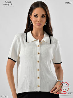 Женская кофта поло на пуговицах