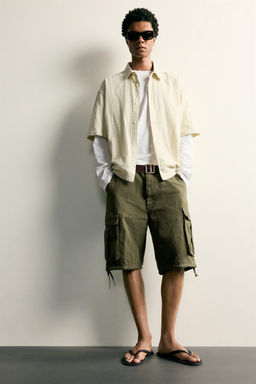 BERMUDA CARGO RELAXED FIT / Verde - Zara фото 6