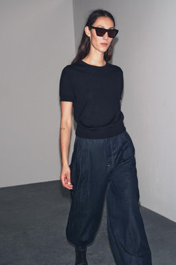 100% WOOL SHORT SLEEVE TOP - Zara фото 9