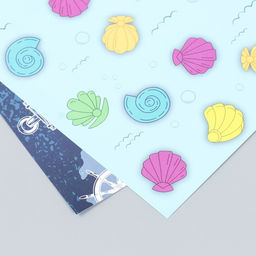 Цена за 5 шт. Двусторонняя бумага для скрапбукинга «Арт Узор. Море зовёт», 180 г/м², 30.5×32 см