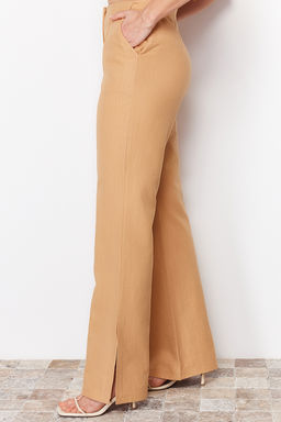 Camel Premium Straight/Duz Kesim Keten Dokuma Pantolon TWOSS24PL00079 - Trendyolmilla фото 6