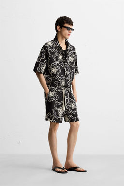 EMBOSSED EMBROIDERED BERMUDA SHORTS - Zara фото 23