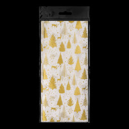 АКЦИЯ Цена за 1 шт. Набор ErichKrause Decor 4 листа упаковочной бумаги тишью Елочки золотые 50х70см