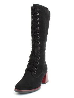 02-BA100-2 BLACK Сапоги зимние женские (натуральная замша, байка и натуральный мех) - Фабричный китай фото 8