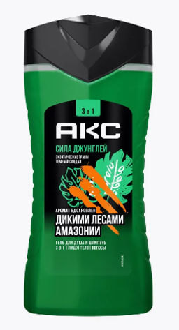 AXE гель д/душа и шампунь 250мл Сила джунглей