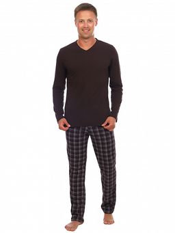 РАСПРОДАЖА штаны мужские пижамные_М100/коричневый