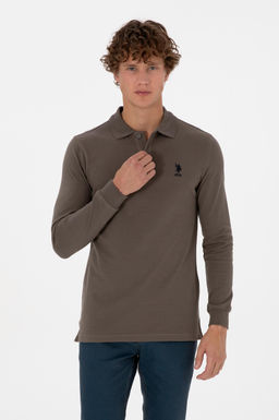 Erkek Vizon Basic Sweatshirt Sepette S_rpriz _ndirim