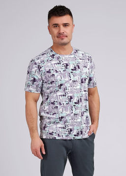 CLE Фуфайка (футболка) муж. 542284/10гн maxi белый/фиолетовый