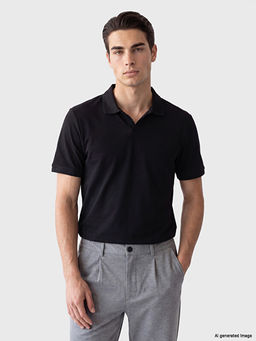 Polo Yaka Penye Erkek Ti??rt