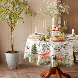 Скатерть Этель Лесная сказка, d=215 см, саржа, хлопок, 190г/м2  фото 8