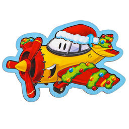 Рамка - вкладыш новогодняя «Самолёт с подарками», 7 деталей