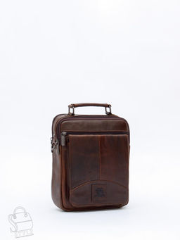 Сумка мужская кожаная 604M brown Fuzhiniao в Новосибирске