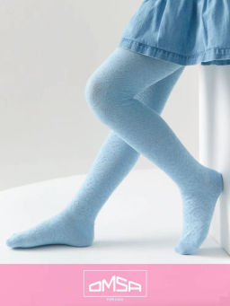 Колготки детские OMSA kids Collant 12A12-2 с жаккардовым рисунком - Blu Сhiaro