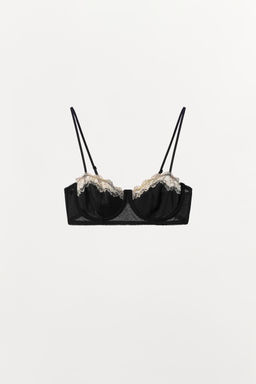 CONTRAST LACE UNDERWIRED BRA - Zara фото 10
