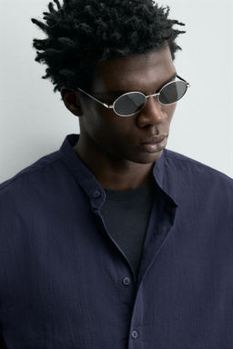 CAMISA EFECTO ARRUGADO / Azul - Zara фото 5