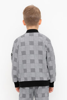 Crockid _ КР 302682/св.серый меланж,костюмная клетка к546 жакет (бомбер) для мал