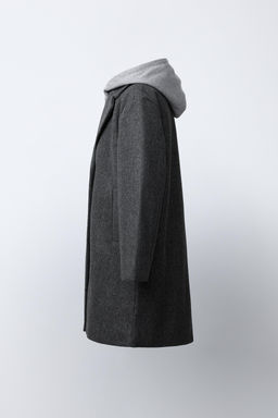 LONG COAT WITH REMOVABLE HOODIE - Zara фото 4