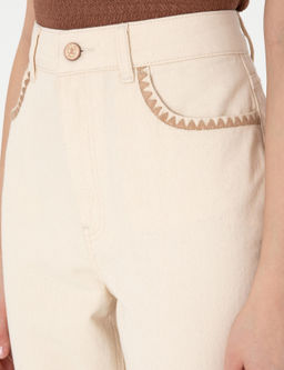 Ekru Jean Pantolon