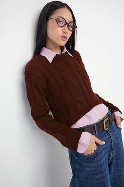 Teen Lacivert Kombine Crop Triko Kazak TWOAW26KZ00047 - Trendyolmilla фото 14