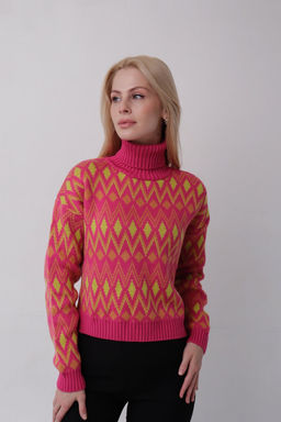 11060 Свитер розовый с узорами - Martichelli фото 3