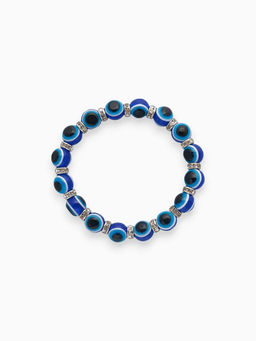 Цена за 2 шт. Браслет-оберег «Детский» глазки, синий в серебре, d=3 см