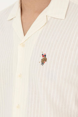 U. S. Polo Assn / Мужская рубашка с коротким рукавом цвета экрю - U.s. polo assn фото 7