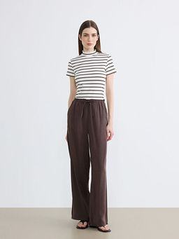 F?rf?rl? Dik Yaka ?izgili Kad?n Ti??rt