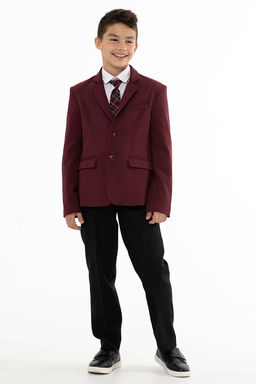 Бордовый школьный пиджак для мальчика Инфанта, модель 0509/1