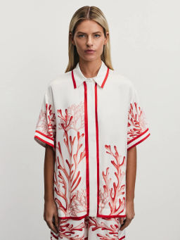 Рубашка из вискозы с принтом / Zarina  фото 4