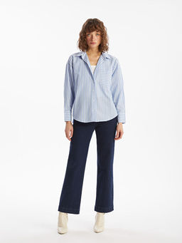 ?izgili Oversize Oxford Kad?n G?mlek