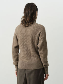 Свитер женский из кашемира KW051592-E капучино