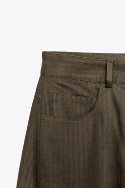 ZW COLLECTION HERRINGBONE WIDE-LEG TROUSERS